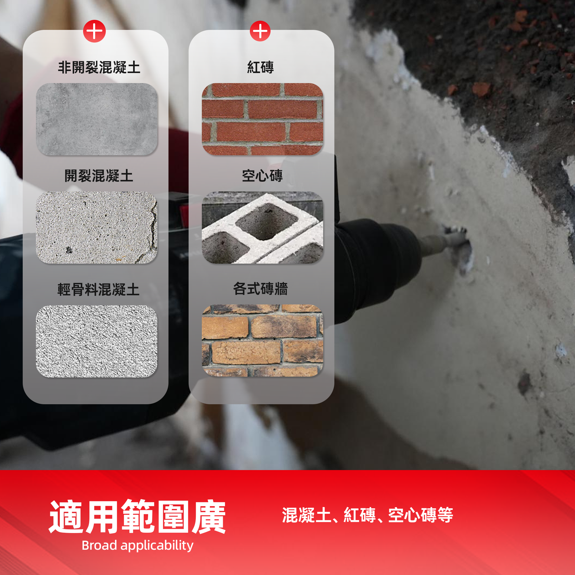 堅.SDS-plus四刃四溝水泥鑽頭:圖片 6